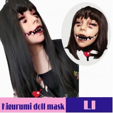 (Li)Crossdress Spider Eye Rift Resin Half Head Female Kigurumi Mask Cosplay Anime Doll Mask